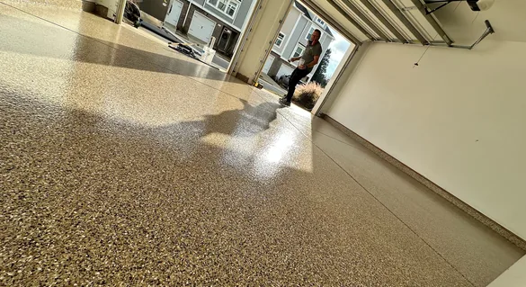 artisan quality epoxy garage floor coating installed in North Carolina