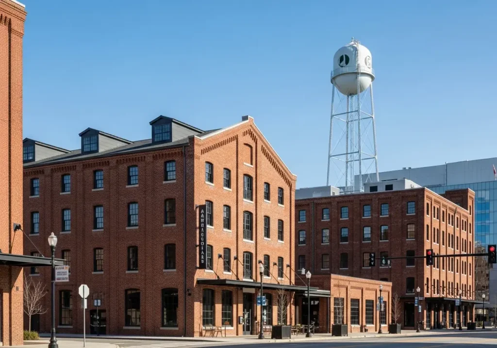 The American Tobacco historic campus in downtown Durham, NC — a landmark in NC Garage Floors' service area