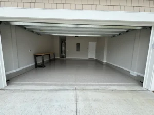 Everest decorative flake color sample for polyaspartic garage floor coating offered by NC Garage Floors in Raleigh, NC