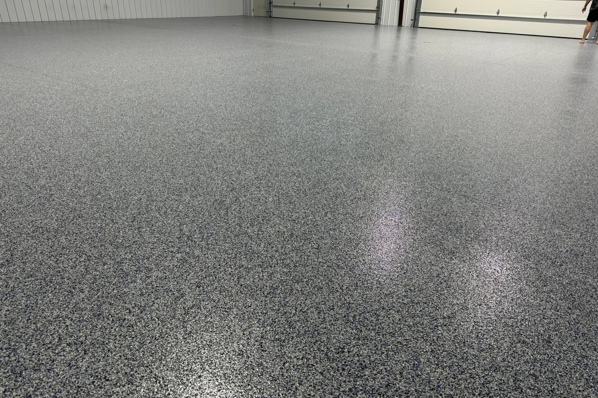 Finished garage floor coating installed in a Wake Forest, NC residential garage by NC Garage Floors